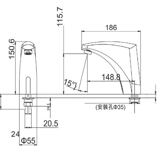 Popular cold only Infrared automatic faucet sensor water tap for bathroom 2821