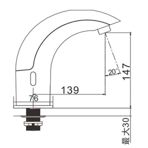 Professional Deck Mounted Brass Single Hole Touchless Mixer Sense Washbasin Tap 1291