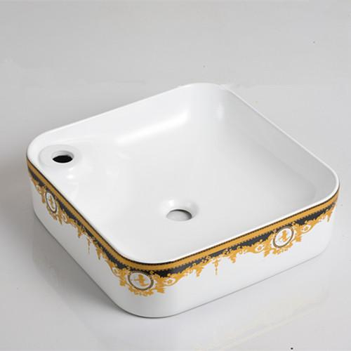 Counter top art basin with faucet hole (111)