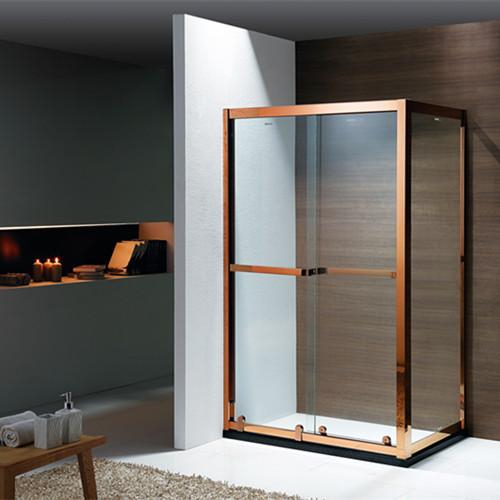 Luxury design gold color frame shower enclosure with tempered glass 9508