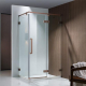 Rose gold color stainless steel frame tempered glass shower door-8808