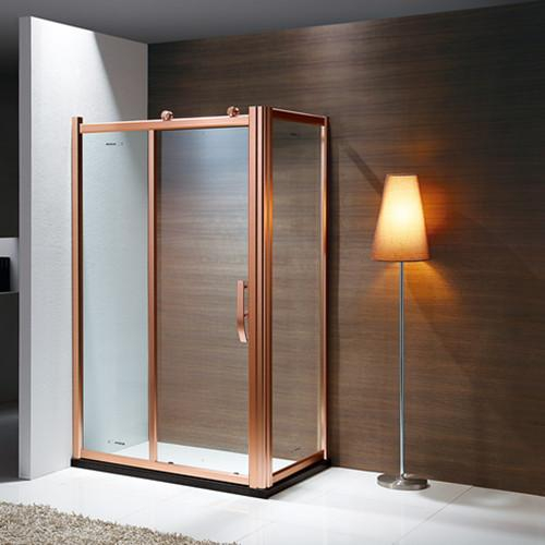 Rose gold frame Straight Sliding Shower Enclosure Design 6908