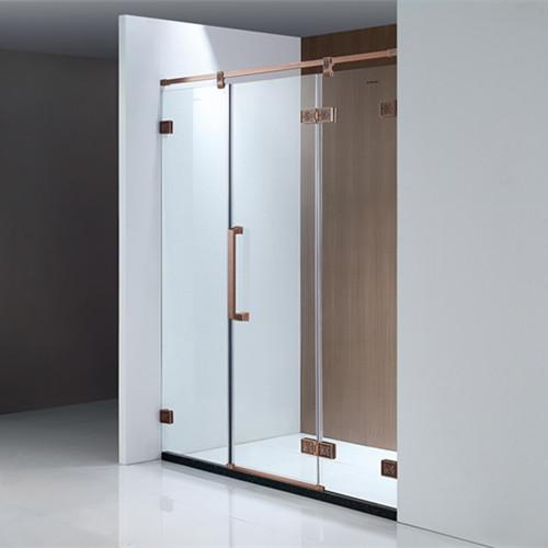 Stainless steel Frameless shower door with marble 9800
