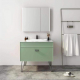 Green color floor mounted bathroom cabinet with LED mirror 2040