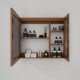 Green color floor mounted bathroom cabinet with LED mirror 2040