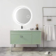 Green color floor mounted bathroom cabinet with LED mirror 2040