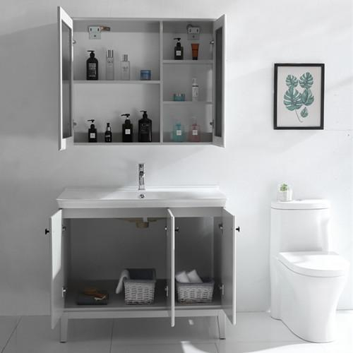High quality Floor mounted bathroom vanity with mirror cabinet (2037)