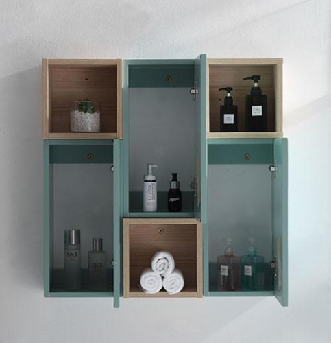 Moden Design Wall Hung Solid Wood Bathroom Cabinet Vanity for Sanitary