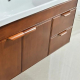 Oak wood wall hung bathroom cabinet vanity with ceramic basin (1077)