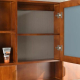Oak wood wall hung bathroom cabinet vanity with ceramic basin (1077)