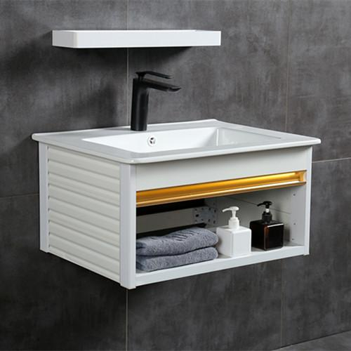 White color wall hung bathroom vanity with thin basin-60B