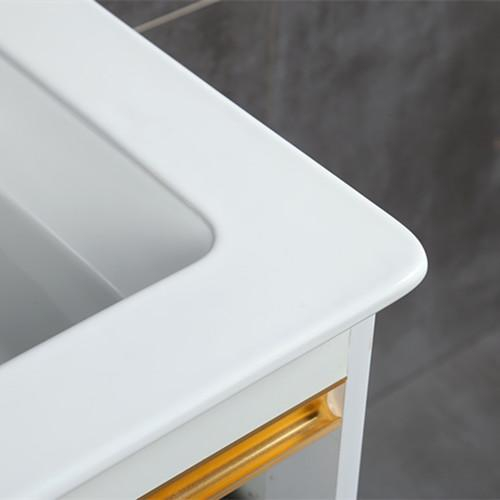 White color wall hung bathroom vanity with thin basin-60B
