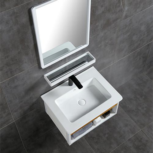 White color wall hung bathroom vanity with thin basin-60B