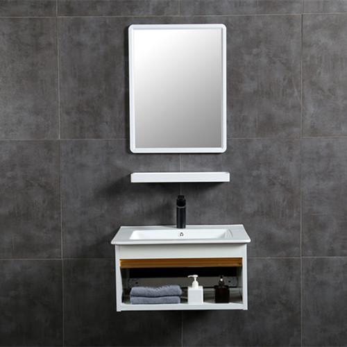 White color wall hung bathroom vanity with thin basin-60B
