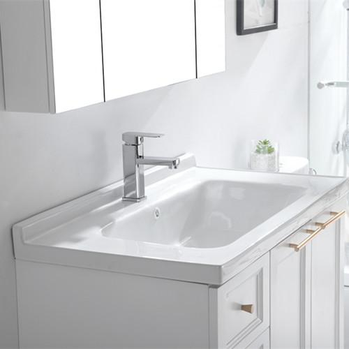 Wholesale Europe design white color wall hung cabinet vanity for bathroom (2033)